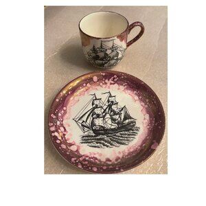 1950's Gray’s Pottery Nautical Themed Matching Cup & Saucer